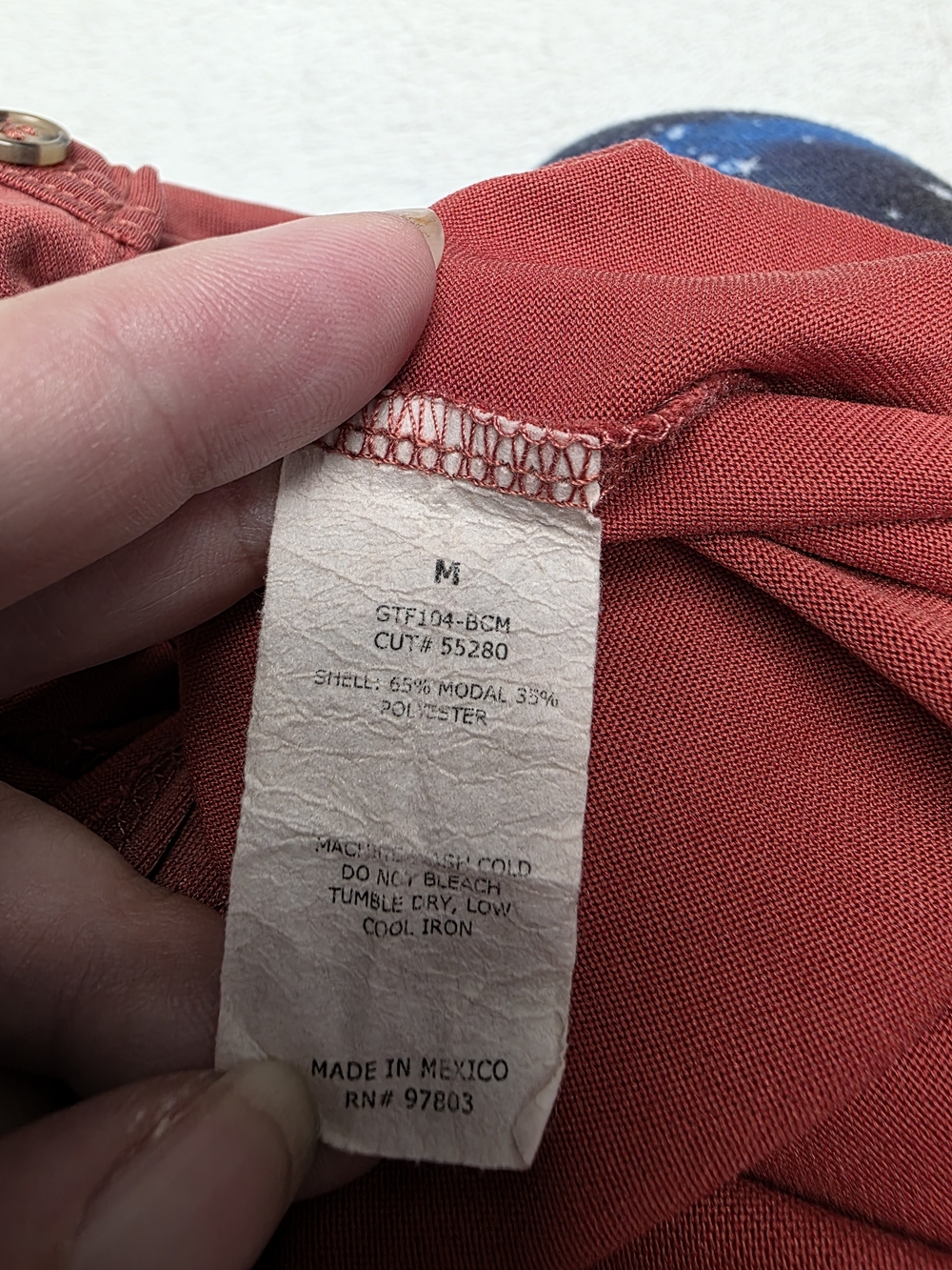 Green Envelope Tie-Front Button Tank - Rust - Picture 4 of 4